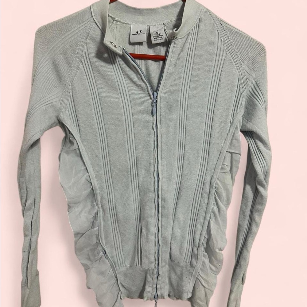 A/X Armani Exchange Light Gray Bomber Jacket